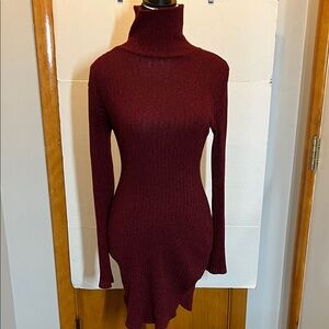 Windsor Burgundy Turtleneck Dress check measurements